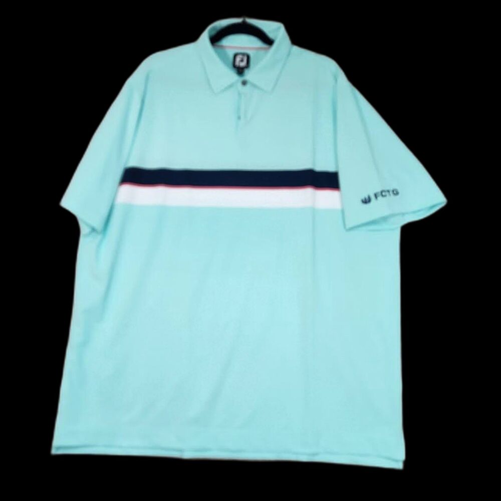 FootJoy Men's Mint Green White & Black Golf Polo Size 2X